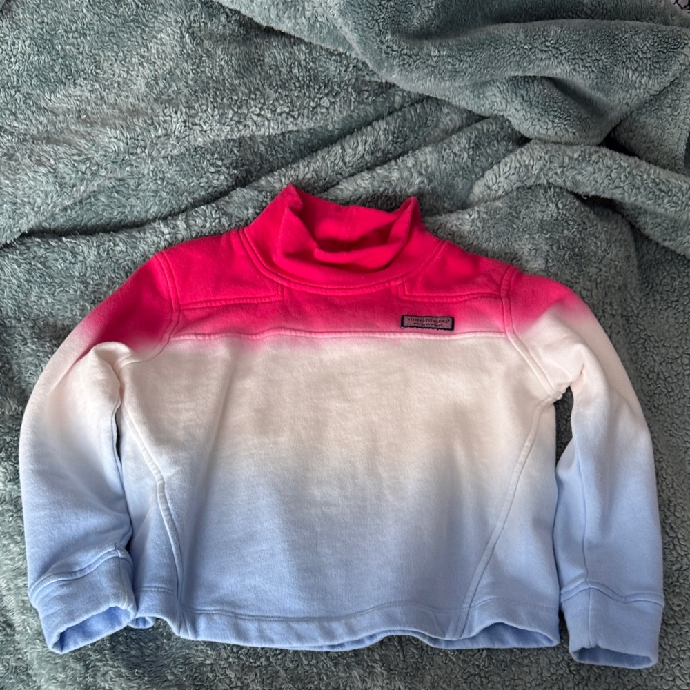 Vineyard Vines Kids Gradient Pink and White Hoodie